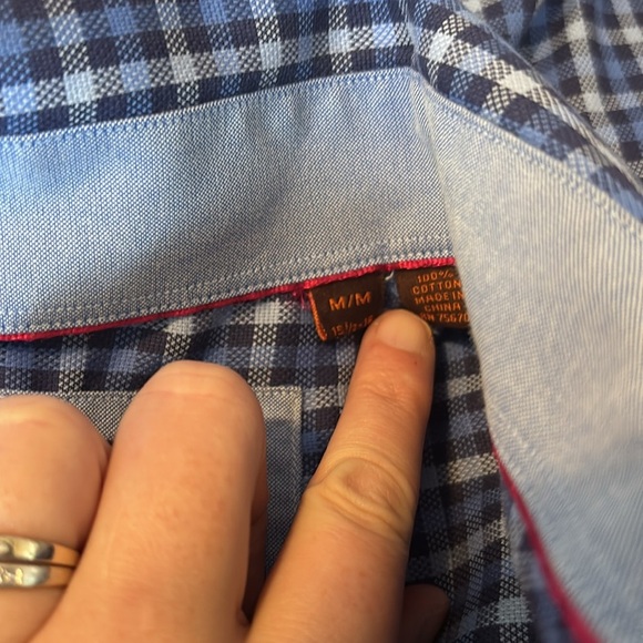 James Tattersall men’s blue long sleeve button down shirt size medium - Picture 8 of 9